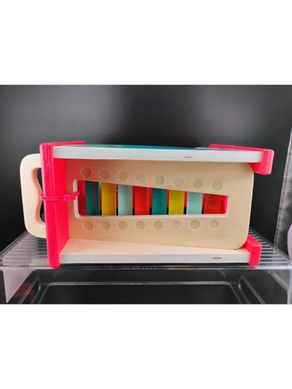 Whale-Themed Baby Xylophone Pound Toy Red Frame & Wooden Base